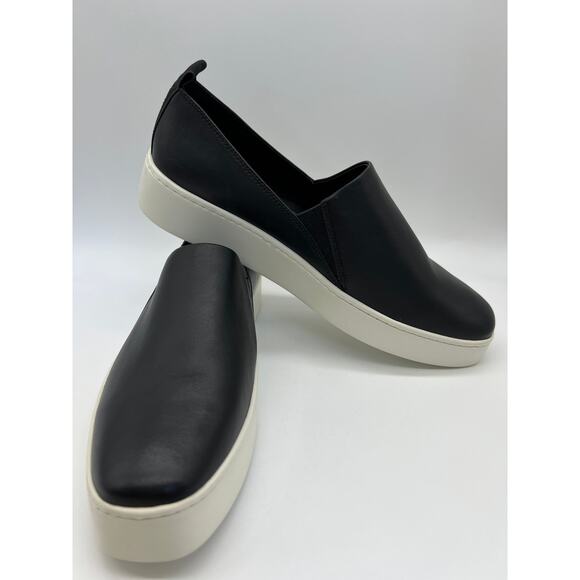 Vince Saxon Napa Leather Slip-On Sneakers Black Women's Size 9.5M - Picture 5 of 12